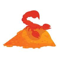Red scorpion standing on a sand dune in the desert vector