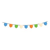Colorful festive bunting flags hanging on a string vector