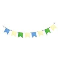 String of triangle flags hanging on a rope celebrating a festive occasion vector