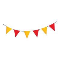 Bunting flags hanging on a string celebrating a party vector