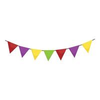 Colorful triangle flags hanging on string decoration vector