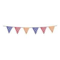 String of colorful triangle flags hanging on a line vector