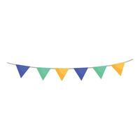 Colorful triangle flags hanging on string decoration vector