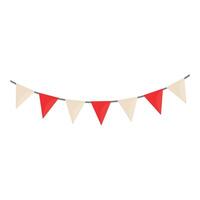 Red and beige triangle flags hanging on a string decoration vector