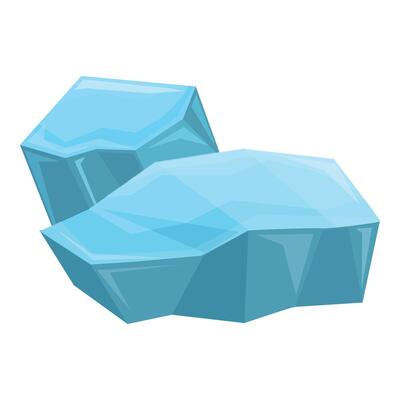 Two big pieces of ice are lying on top of each other