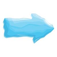 Blue ice arrow pointing right showing direction vector