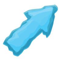 Blue ice arrow pointing up representing growth vector