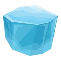 Big piece of ice cube melting with a clear blue color vector