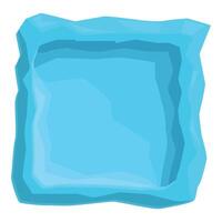 Square ice block forming an empty space in its center vector