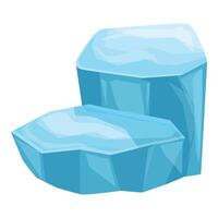 Two big pieces of ice forming an iceberg floating on water vector