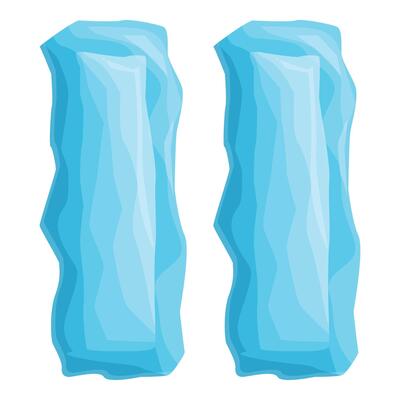 Two big blocks of ice forming a narrow passage
