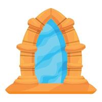 Ancient portal leading to another dimension is opening on stone pedestal vector