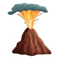 Volcano erupting with molten lava and ash cloud vector
