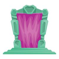 Ancient magic portal standing on stone steps vector