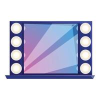 Makeup mirror with lights illuminating colorful background vector
