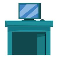 Reception desk with computer showing empty check in area vector