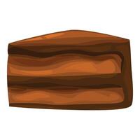 Delicious chocolate cake slice isolated on white background vector