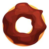 Chocolate donut with uneven icing is making your mouth water vector