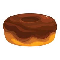 Delicious chocolate donut with icing dripping over the edge vector