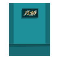 Digital clock showing 13,00 on teal wall vector