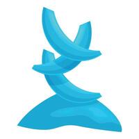 Abstract blue shape rising from the ground forming a tree vector