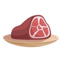 Big piece of meat resting on a plate vector