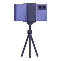 Smartphone on tripod capturing for social media content creation vector