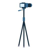 Modern digital camera standing on tripod recording blog vector