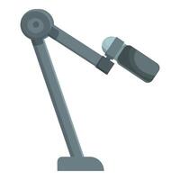 Studio microphone standing on adjustable arm broadcasting audio recording vector