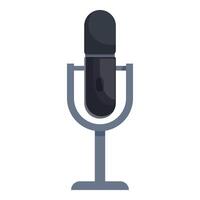 Classic microphone standing on a stand is ready for recording vector