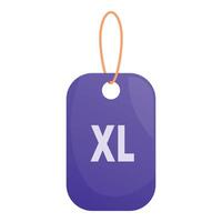 Purple clothing size tag xl hanging on string vector