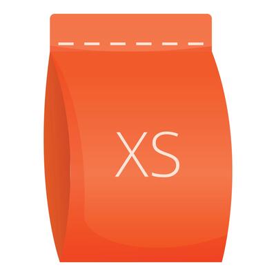Orange clothing tag xs size label folded hanging