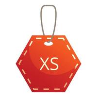 Red extra small size clothing label hanging on string vector