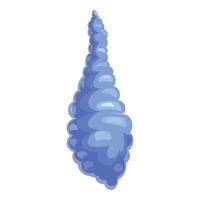 Blue seashell showing spiral structure isolated on white background vector
