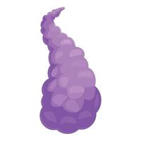 Purple smoke trail is curling upwards creating funny shape vector