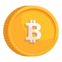 Golden bitcoin coin representing cryptocurrency and digital asset investment vector