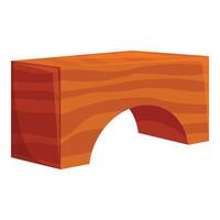 Small wooden bridge creating passage over obstacle vector