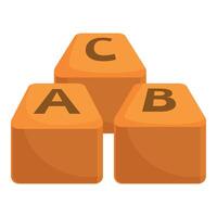 Three orange keyboard keys forming ascending steps with letters a b c vector