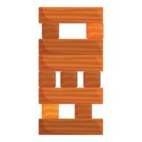 Wooden blocks game balancing tower building challenge vector