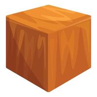 Square block of wood showing grain pattern vector