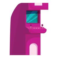 Pink arcade machine standing inviting players vector