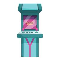 Retro arcade game machine displaying game text on screen vector