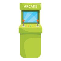 Green arcade game machine standing ready for players vector