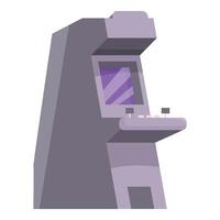 Retro arcade game console standing upright with screen vector