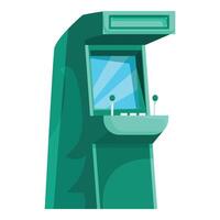 Green arcade game machine inviting players for a challenge vector