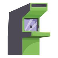 Green arcade game machine standing ready for gaming vector