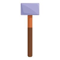 Construction hammer with wooden handle striking object vector