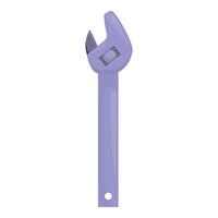 Adjustable wrench standing upright on white background vector