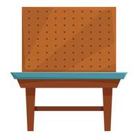 Empty pegboard stand for retail displaying products vector