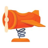Orange plane spring see saw standing on spring for children playground vector